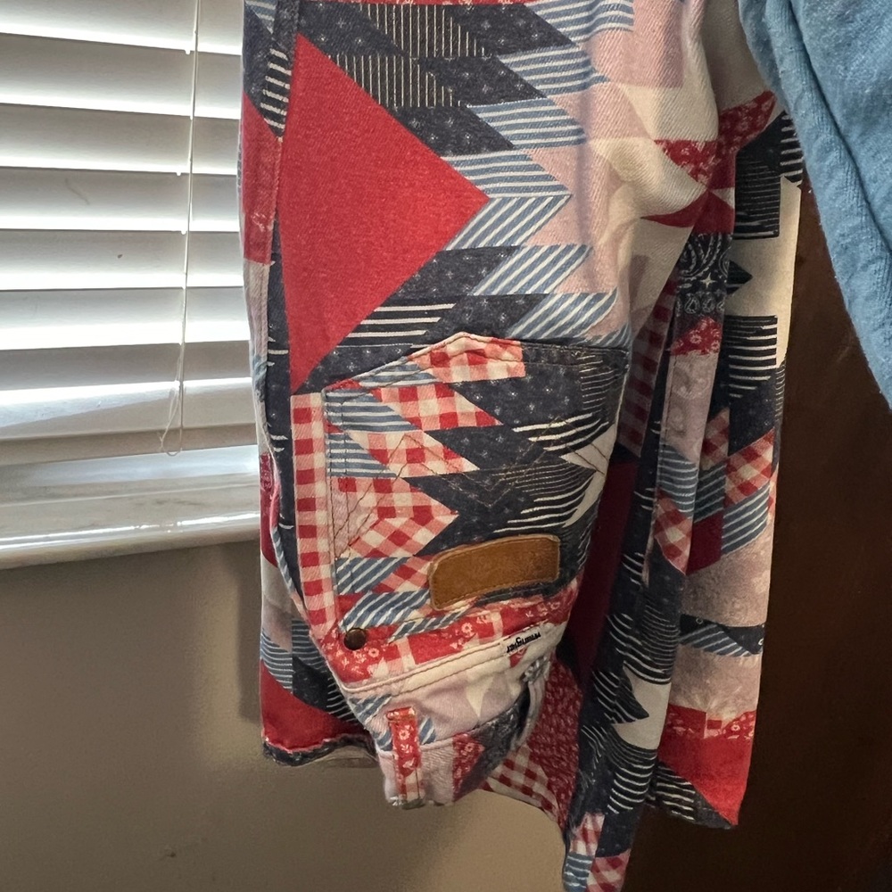 Vintage wrangler wanderer Americana patch flares size 24/32 so cute